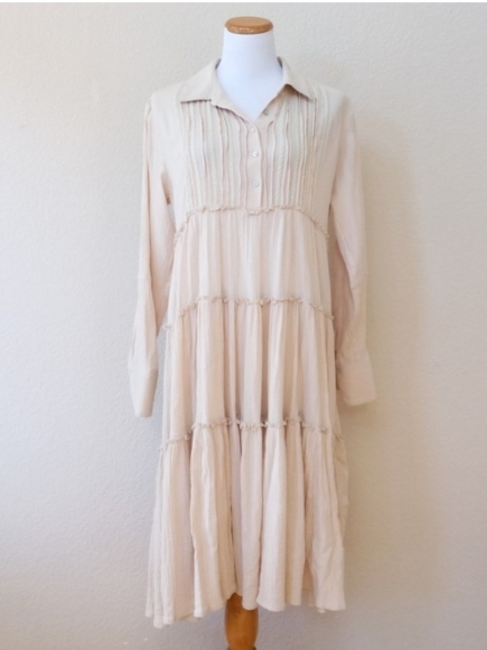 Sundance Enchanted Days Dress In Flax Cottage Core Lace Womens Size Large